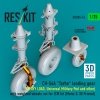 RESKIT RSU35-0076 CH-54A Tarhe landing gear (HEAVY LOAD, Universal Military Pod and other) with weighted wheels set for ICM kit (Metal & 3D Printed) (1/35)